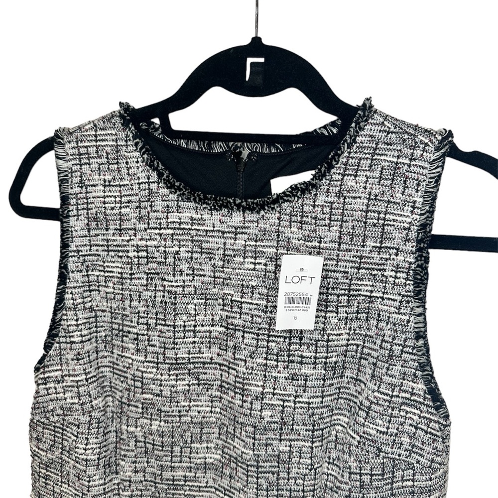 LOFT Shimmer Boucle Flare Dress - Picture 5 of 11